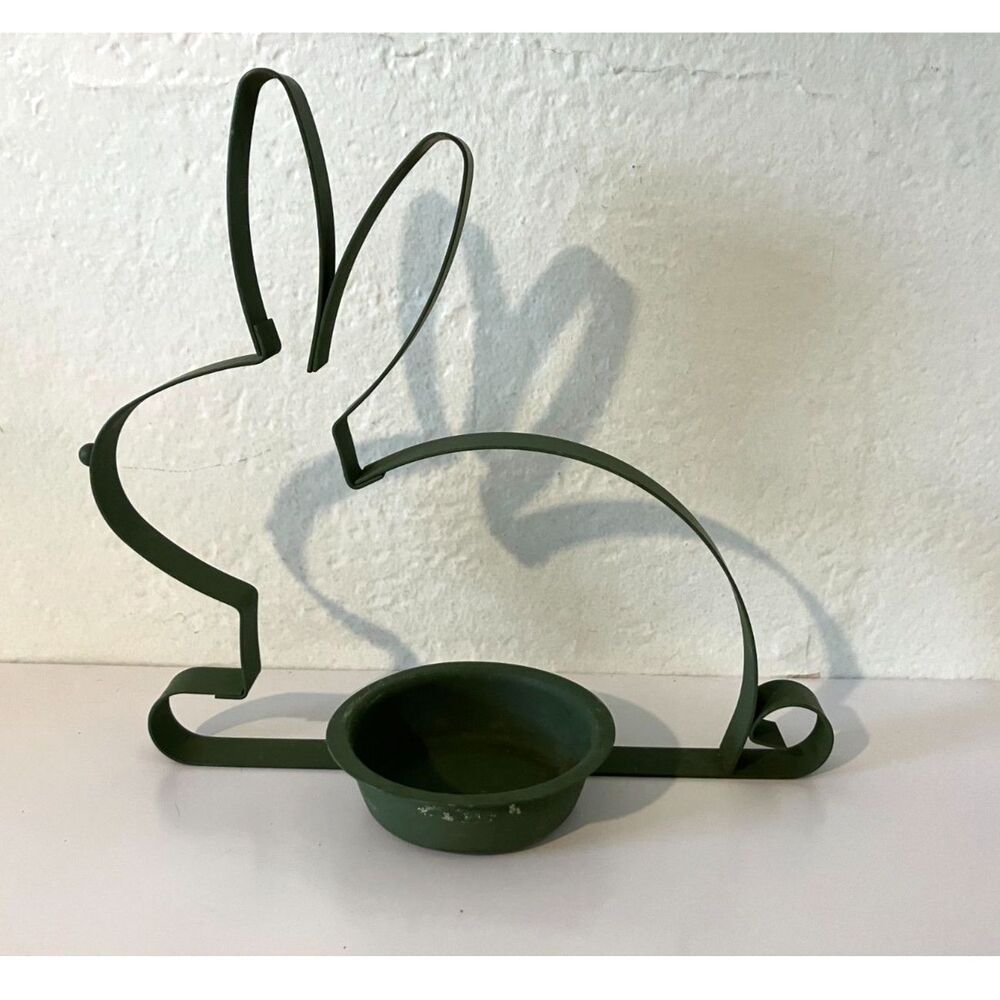 Metal bunny outline plant/candle holder